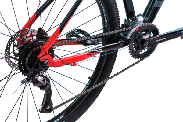 Mountain bike Venzo Raptor Exo R29 S 27v frenos de disco hidráulico roja-negra - Imagen 4